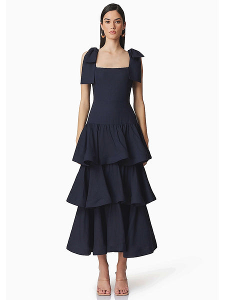 elliatt maxi dress Kara Tiered Maxi Dress in Navy