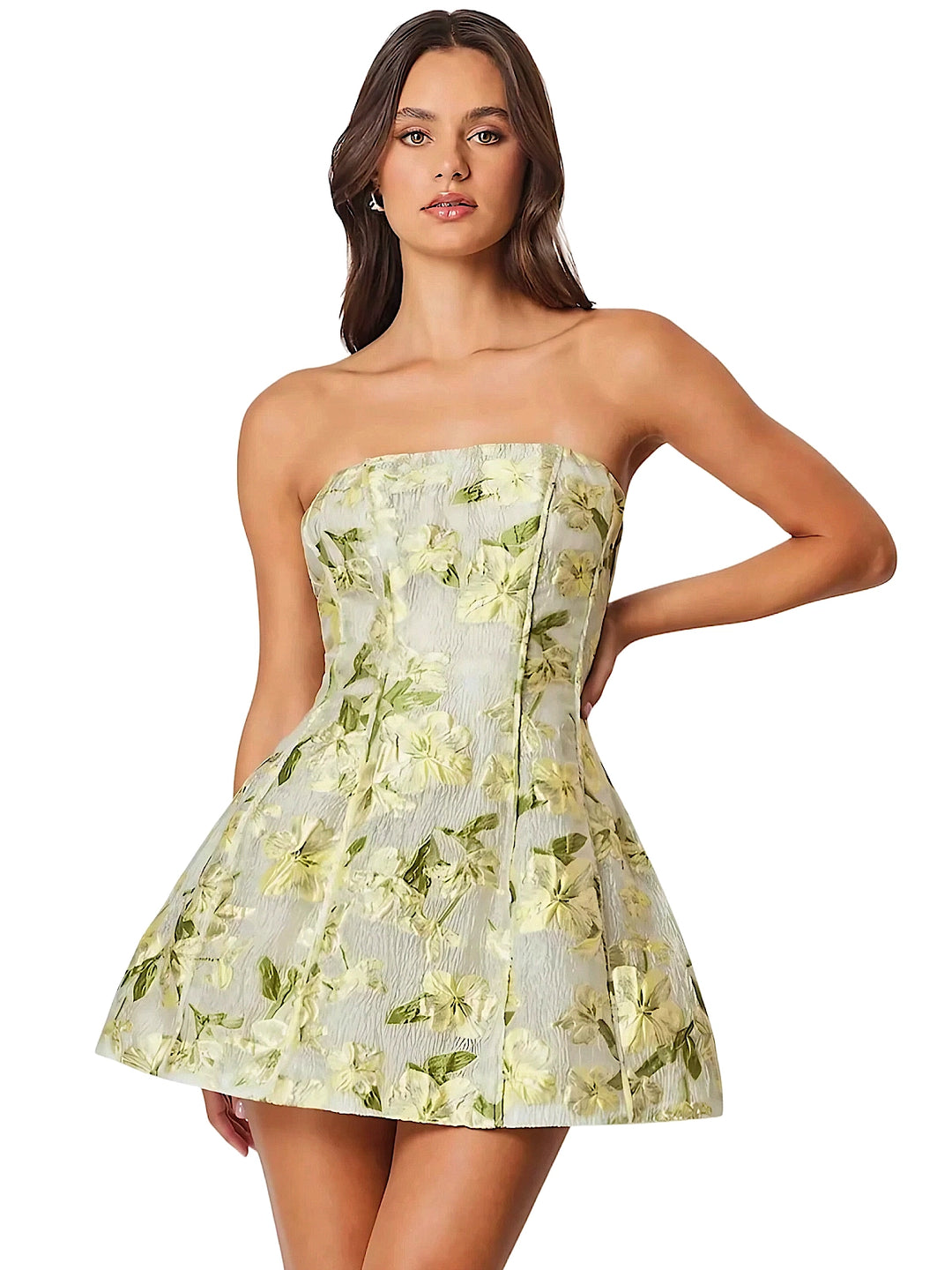 green emerald velvet dress Elliatt New Age Dress in Yellow main image 0