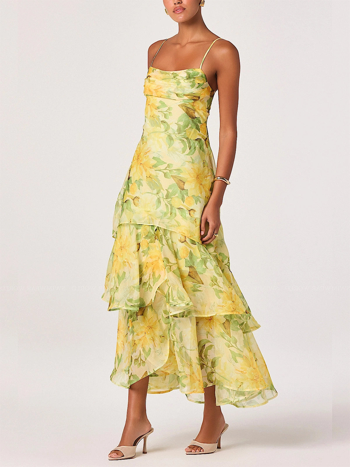 Astr the Label: Alison Tiered Drop-Waist Maxi Dress (ACDR103370-YFL)