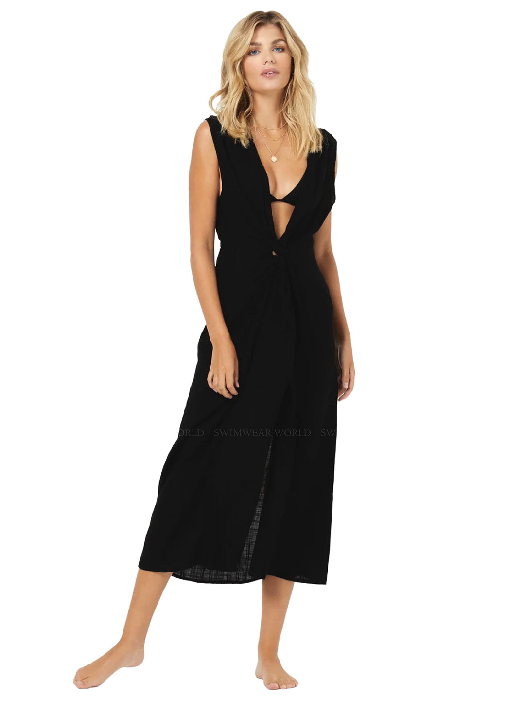 L Space: Down The Line Cover-Up (DTLCV22-BLK) – Swimwear World