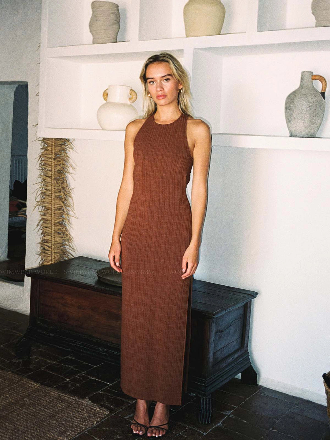 francesca brown dress L Space: Francesca Dress (FRADR24-COF) – Swimwear World
