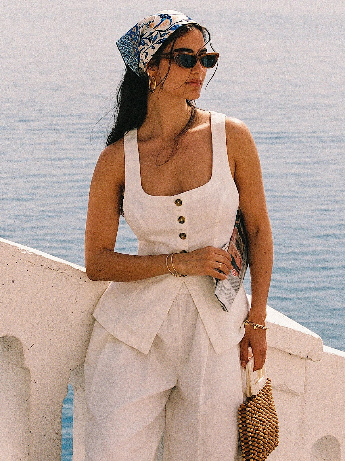 L Space: Sofie Vest-Palma Pant (SOFTP25-WHT-PALPA25-WHT)