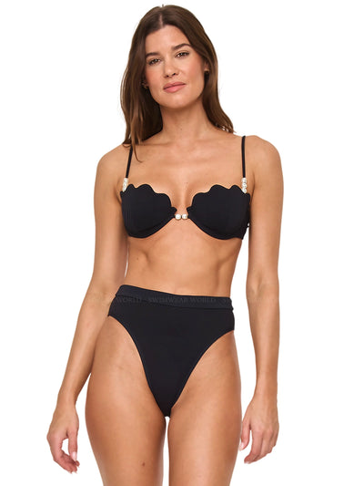 L Space: Sunrise Shell-Frenchi Bikini (PPSST24A-BLK-PPFRB24A-BLK)