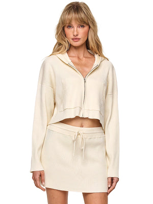 L Space: Jet Set Hoodie-Jet Set Skirt (AJETSW26-CRM-AJETSK26-CRM)