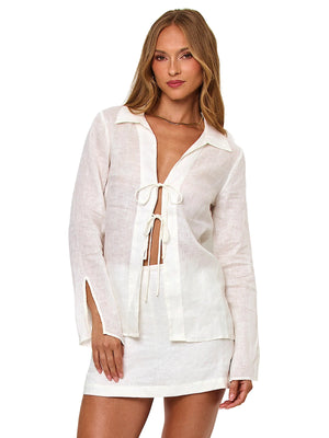 L Space: Venice Shirt-Venice Skort (APTP0081-WHT-APBM0084-WHT)