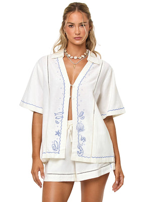L Space: La Mer Shirt-La Mer Short (APTP0078-CRM-APBM0077-CRM)