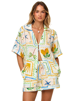 L Space: La Mer Shirt-La Mer Shorts (APTP0078-P059-APBM0077-P059)