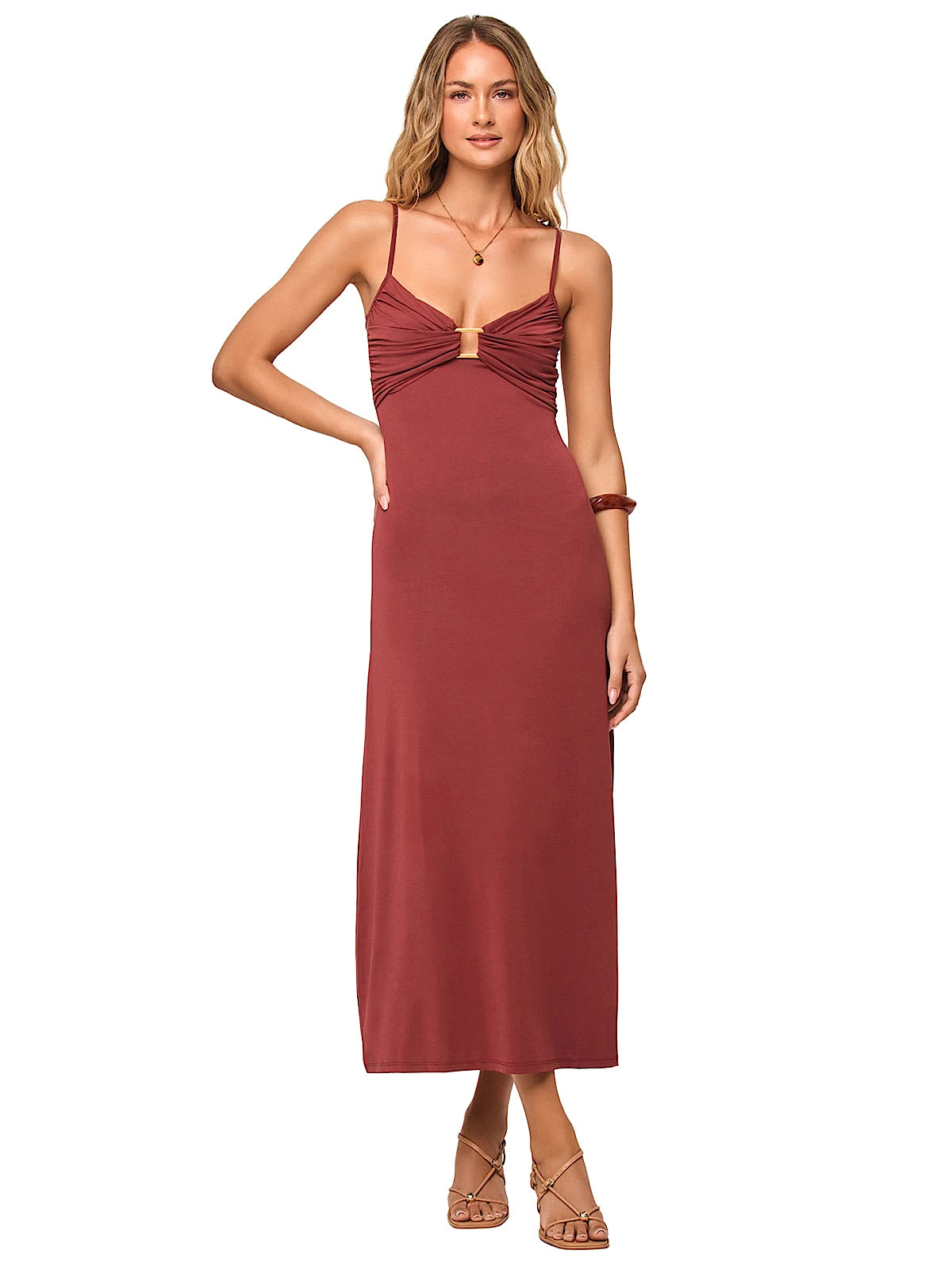 L Space Freya Maxi Dress in Dusty Fig (APDR0419-C075)