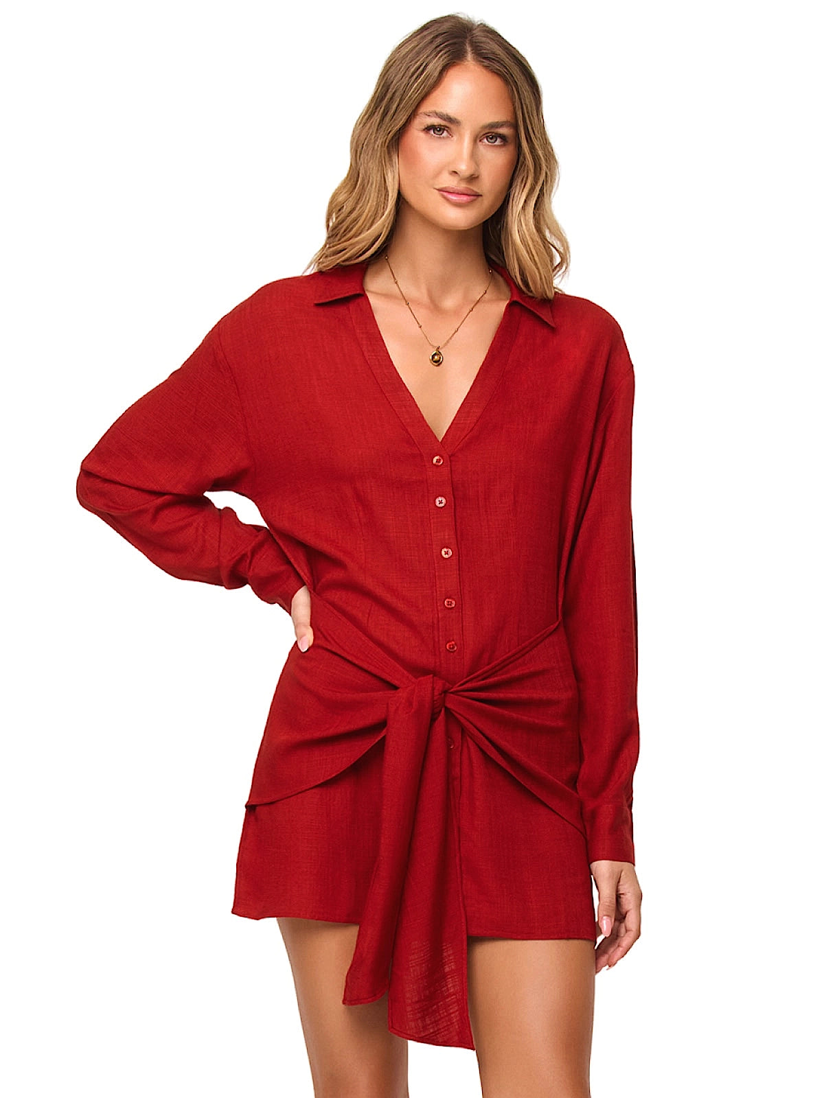 L Space Vera Mini Dress in Redwood (APDR0417-RDW)