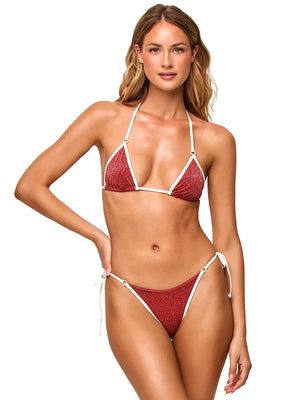 L Space Banning Triangle-Banning Bikini in Redwood/Cream (SWTP0137-C172-SWBM0138-C172)