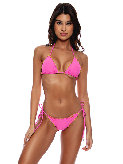 Luli Fama: Triangle-Tie Side Ruched Back Bikini (L74301-052-L74302-052)