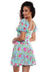 Luli Fama: Ruched Square Neckline Dress (L726J91-035)