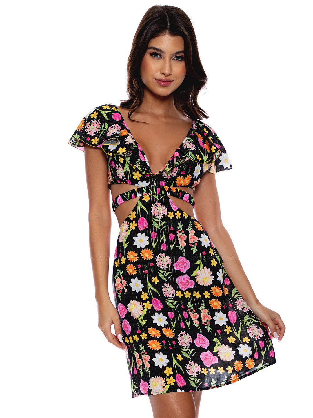Luli Fama: Deep V Cut Out Dress (L751E80-111) – Swimwear World