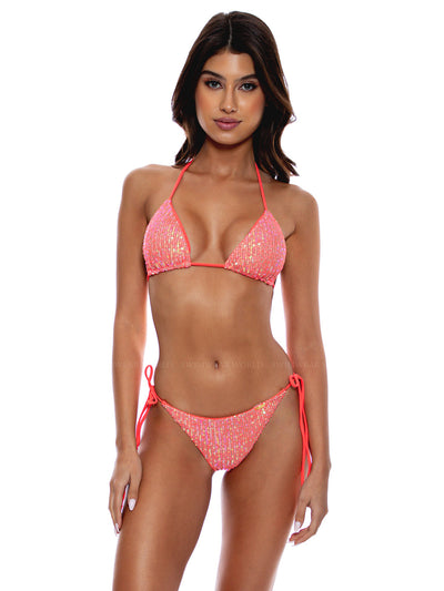 Luli Fama: Triangle-Ruched Back Tie Side Bikini (L73721S-067-L737S02-067)