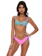 Luli Fama: Wide Strap Balconette-Drawstring Side Bikini (L755J27-111-L755N64-111)