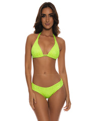 Luli Fama: Triangle Halter-Seamless Ruched Back Bikini (L73673P-895-L73652P-895)