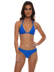 Luli Fama: Triangle Halter-Seamless Ruched Back Bikini (L01073P-340-L01052P-340)