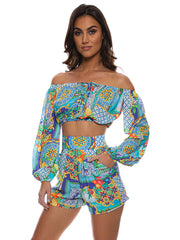 Luli Fama: Crop Blouse-Shorts (L725L89-111-L725J76-111)