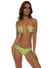Luli Fama: Ruffle Trim Bandeau-Seamless Ruched Back Bikini (L726J45-04R-L72652P-04R)