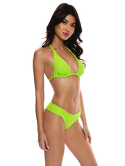 Luli Fama: Triangle Halter-Seamless Ruched Back Bikini (L76073P-875-L76052P-875)