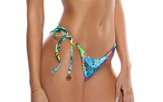 Crystallized Seamless Triangle-Crystallized Seamless Wavy Ruched Back Bikini