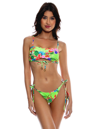 Luli Fama: Front Tie Cut Out Bandeau-Seamless Reversible Tie Side Bikini (L769E32-111-L769J03-111)