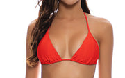 Triangle-Wavy Ruched Back Tie Side Bikini