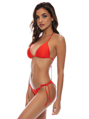 Luli Fama: Triangle-Wavy Ruched Back Tie Side Bikini (L70621P-16V-L70602P-16V)
