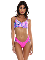 Luli Fama: Strappy Underwire Tank-Strappy Sides High Leg Bikini (L759E36-30P-L759J07-30P)