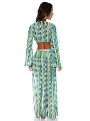 Luli Fama: Bell Sleeve Crop-Long Wrap Skirt (L776W76-111-L776W78-111)