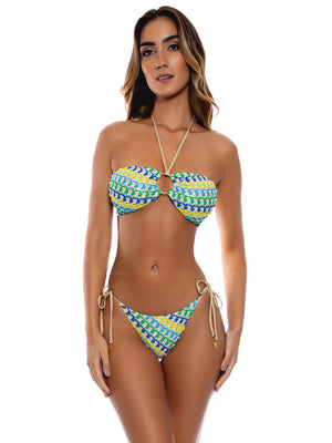 Luli Fama: Ring Bandeau-Seamless Tie Side Bikini (L77619W-111-L77603W-111)