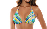 Triangle Halter-Seamless Ruched Back Bikini