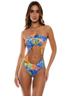 Luli Fama: Ring Diamond Cut Out Monokini (L768E39-111)