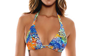 Triangle Halter-Seamless Ruched Back Bikini ::RET