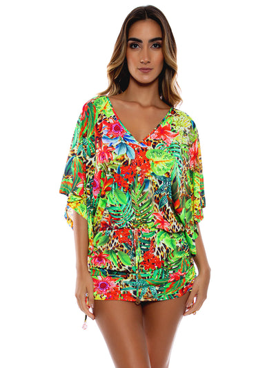 Luli Fama: Cabana V Neck Dress (L772976-111)