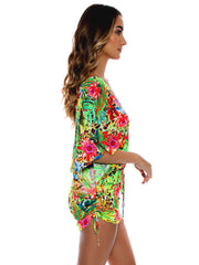 Luli Fama: Cabana V Neck Dress (L772976-111)