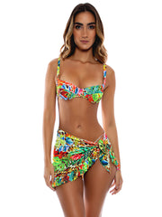 Luli Fama: Ruffled Sarong Mini Skirt (L772J59-111)