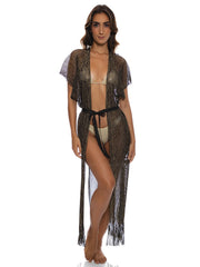 Luli Fama: Finge Long Caftan (L666L98-01G)