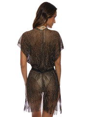 Luli Fama: Finge Short Caftan (L666L99-01G)