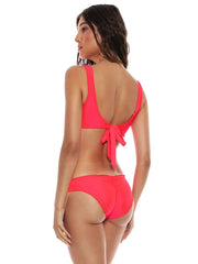 Luli Fama: Wavy Scoop Neck Drawstring-Ruched Back Bikini (L176W34-361-L176521-361)