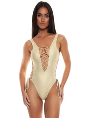 Luli Fama: Open Side One Piece Bodysuit (L176A38-316)