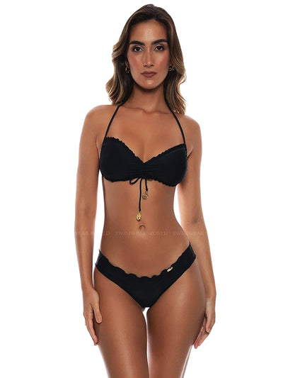 Luli Fama: Wavey Tunnel Bandeau-Wavey Ruched Bikini (L17603-001-L17604-001)