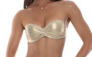 Underwire Push Up Bandeau-Wavey Ruched Back Bikini