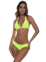 Luli Fama: Triangle Halter-Seamless Ruched Back Bikini (L780C73-025-L780C52-025)