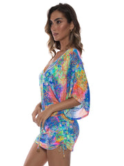 Luli Fama: Cabana V Neck Dress (L779976-111-DG)