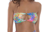 Keyhole Rings Bandeau-Side Cut Out Rings High Waisted Bikini