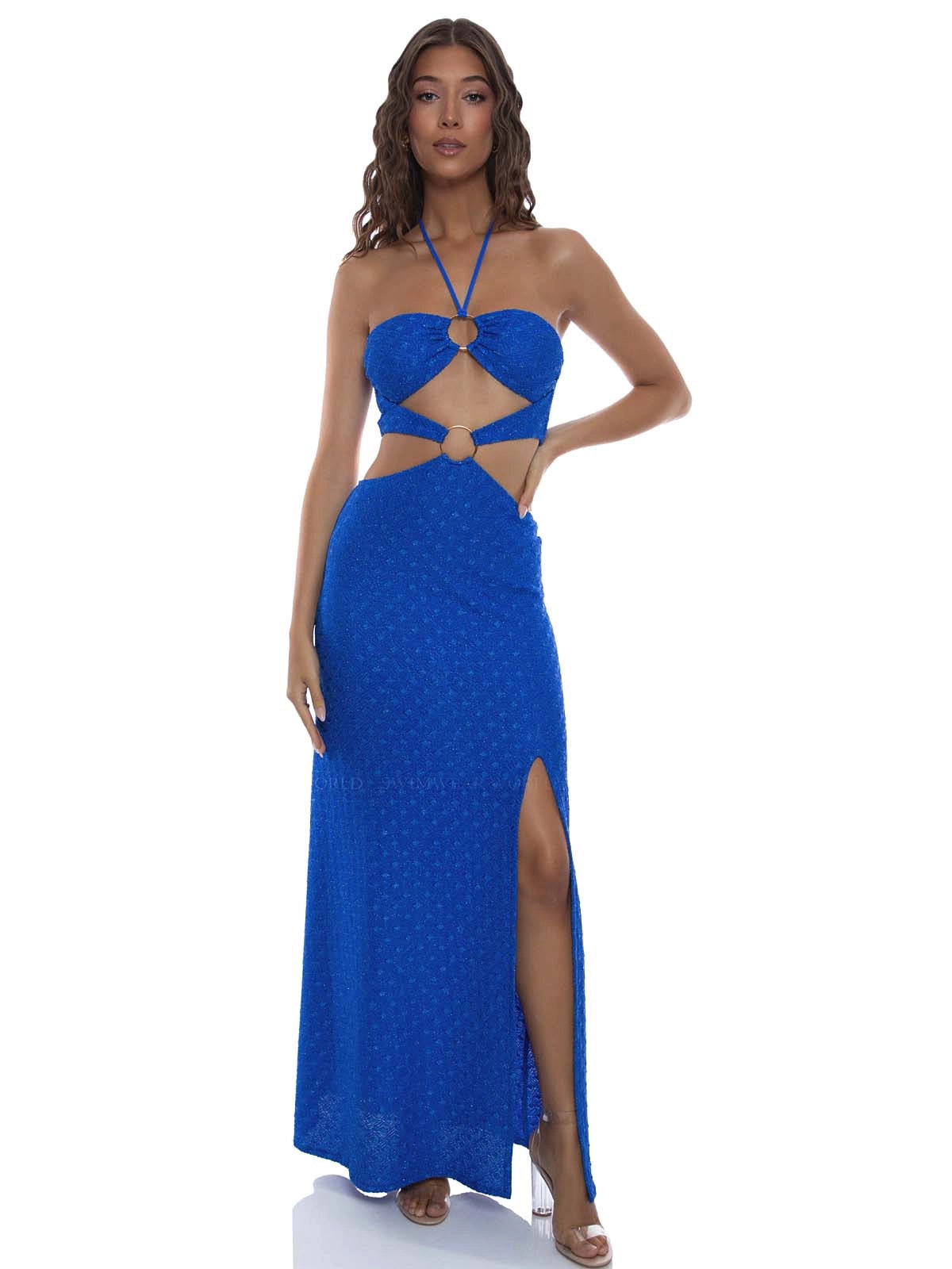 Luli Fama: Double Loop Bandeau Long Dress (L780C74-340