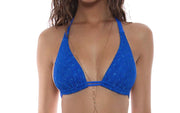 Triangle Halter-Seamless Ruched Back Bikini ::RET