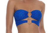 Double Loop Bandeau Crop-Strappy Loop Scrunch Bikini