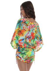 Luli Fama: Cabana V Neck Dress (L778976-111)